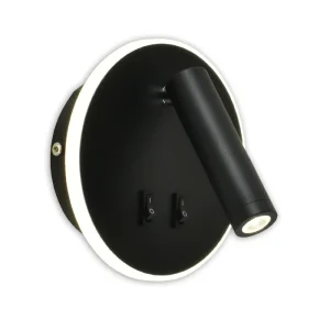 APLIQUE EXTERIOR DE PARED "OPALUX" SOLARA NEGRO