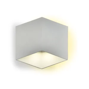 APLIQUE EXTERIOR DE PARED "OPALUX" RHONBOID BLANCO