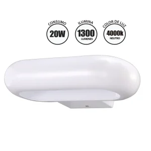 APLIQUE EXTERIOR LED "OPALUX" MODELO DONNA BLANCO 20W, 1300 LÚMENES, 4000K IP65  ST-95 FICHA TECNICA PDF