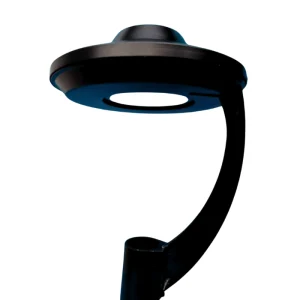 FAROLA LED EXTERIOR TIPO ISLA 100W PARA ALUMBRADO PUBLICO CON LUMINARIA INTEGRADA MODELO MEDIALUNA IDEAL PARA PARQUES MARCA LIFE ALUMINIO FUNDIDO